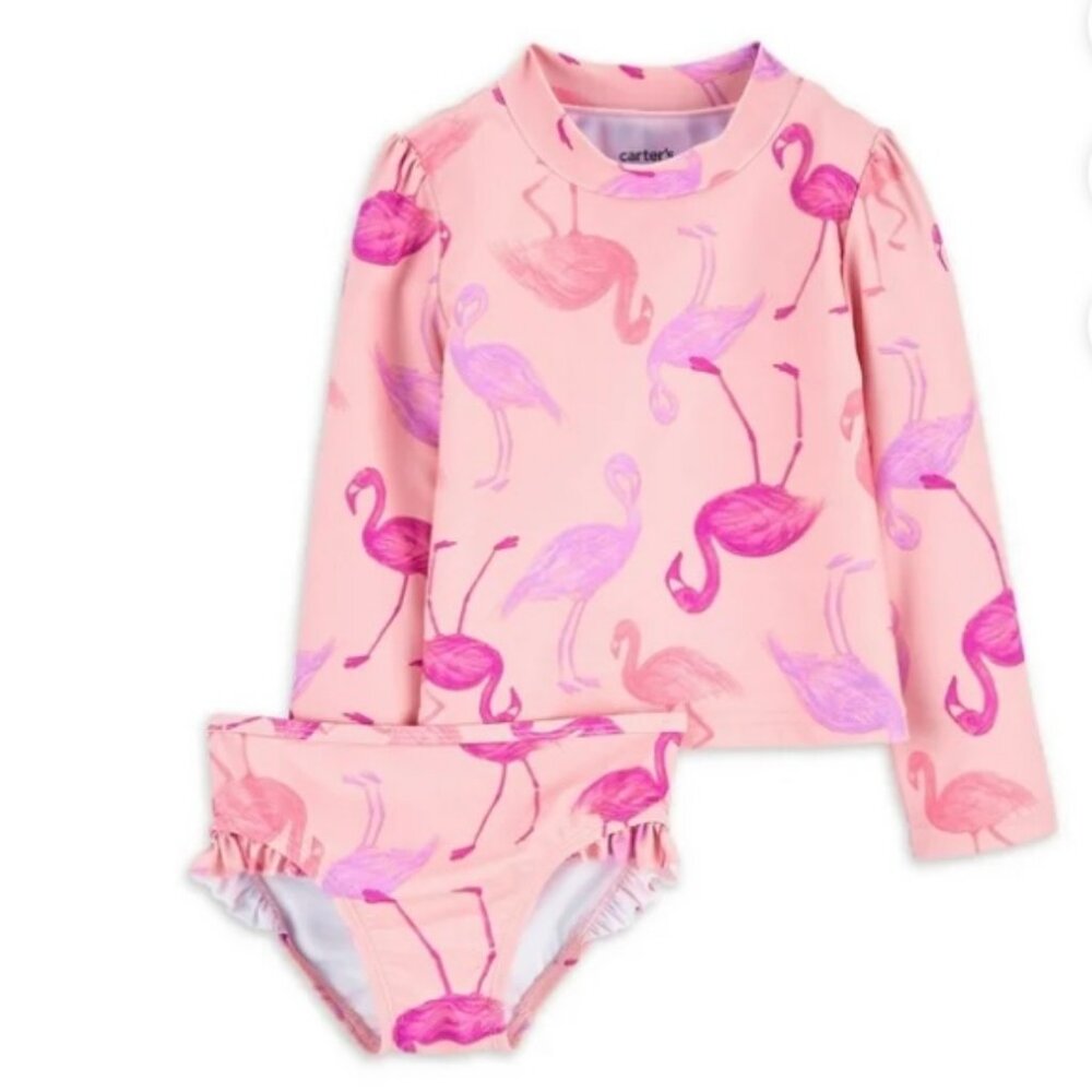 Carter's Child of Mine Toddler Girl Rash Guard Swimsuit Set
